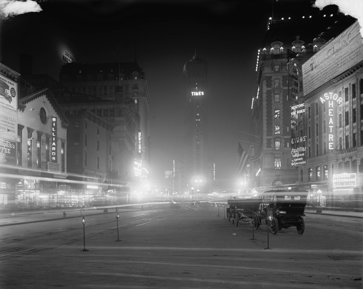 Times Square om natten, New York, N.Y., ca. 1900-15 av Detroit Publishing Co.