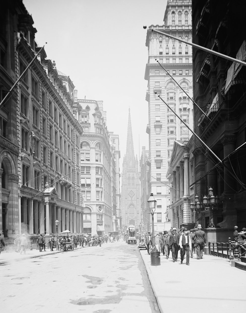 Wall St. and Trinity Church, New York, N.Y., 1903 av Detroit Publishing Co.