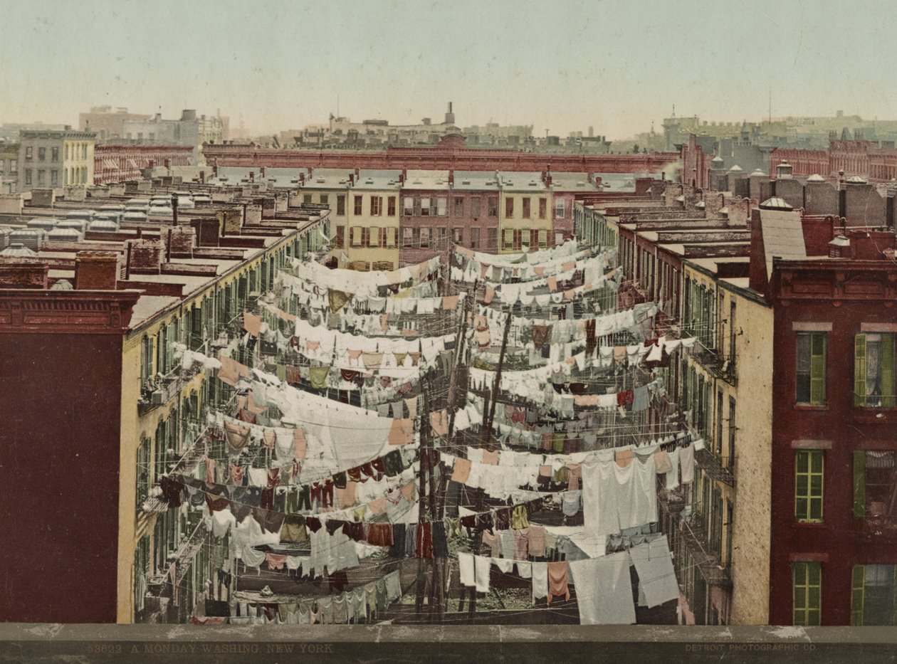 En mandagsvask, New York, ca. 1900 av Detroit Photographic Co.