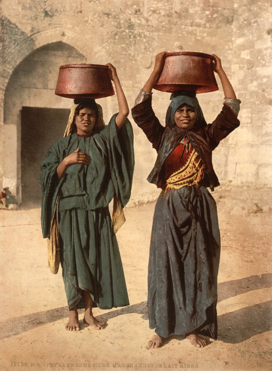 Melkeselgere av Siloam, Holy Land, ca. 1890 (fotomekanisk trykk) av Detroit Photographic Co.