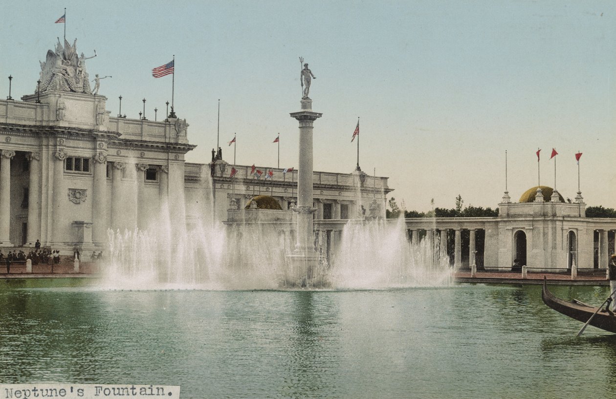 Neptuns fontene, Trans-Mississippi Exposition, 1898 av Detroit Photographic Co.