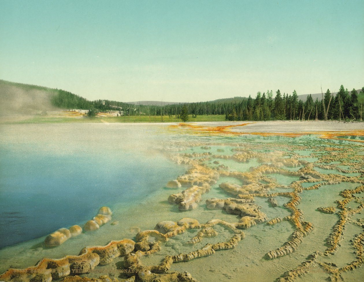 Sapphire Pool, Yellowstone nasjonalpark, ca. 1902 (fotokrom) av Detroit Photographic Co.
