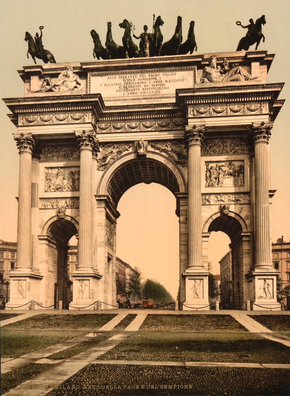 Fredsbuen, Milano, Italia, ca. 1900 av Detroit Publishing Co.