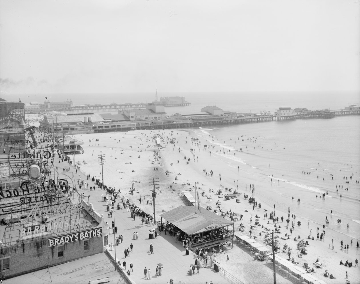 Strand og strandpromenade, Atlantic City, 1900-10 av Detroit Publishing Co.