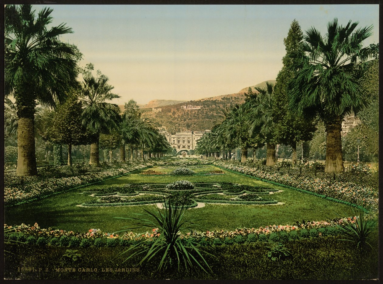 Kasinoinngang, Gardens, Monte Carlo, Riviera, Monaco av Detroit Publishing Co.