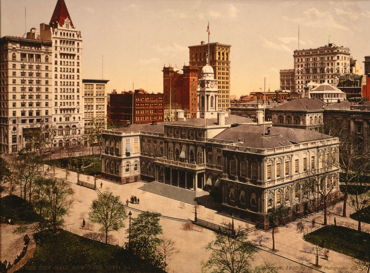Rådhuset, New York City, USA, ca. 1900 av Detroit Publishing Co.