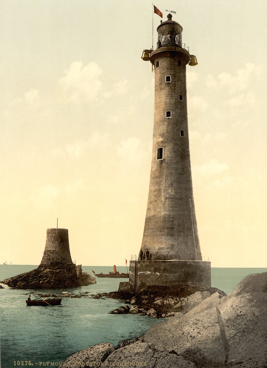 Eddystone fyrtårn, Plymouth, England, ca. 1900 av Detroit Publishing Co.