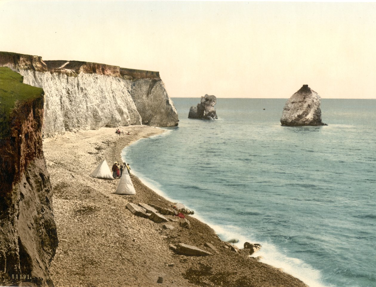 Freshwater Bay Arch og Stag Rocks, Isle of Wight, England, ca. 1900 av Detroit Publishing Co.