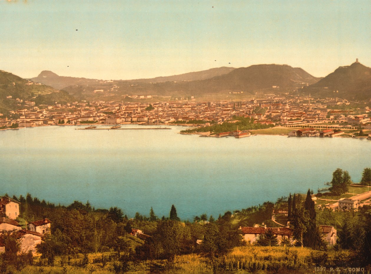 General View, Como, Comosjøen, Italia, ca. 1900 av Detroit Publishing Co.