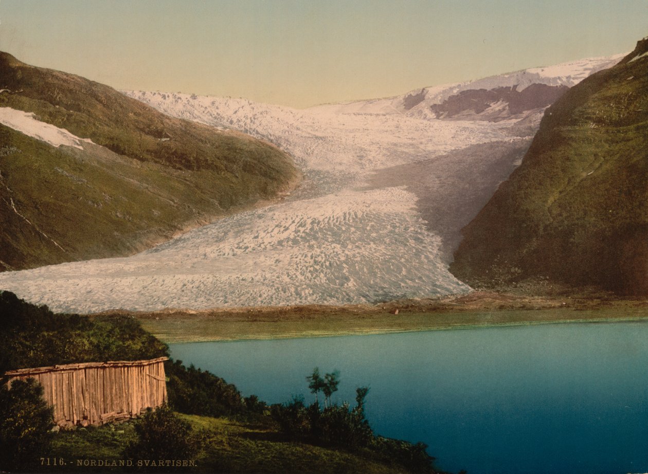 Glacier, Svartisen, Norway, Photochrome Print, c.1900 av Detroit Publishing Co.