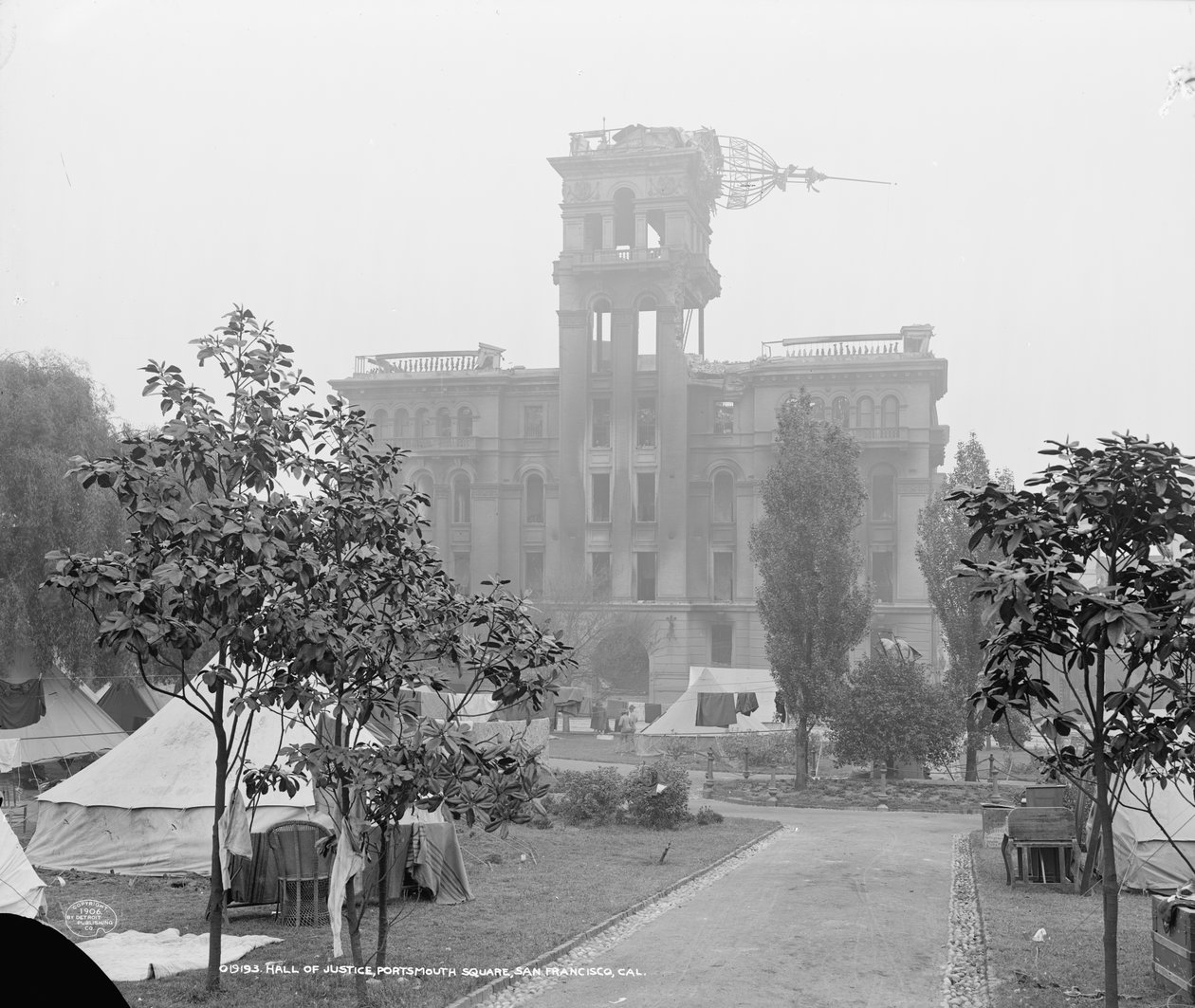 Hall of Justice, Portsmouth Square, San Francisco av Detroit Publishing Co.