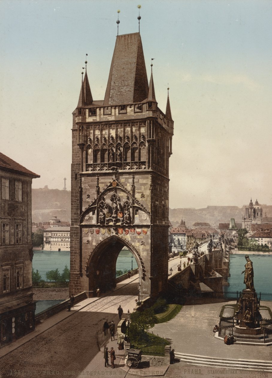 Old Town Bridge Tower, Praha, 1905 av Detroit Publishing Co.