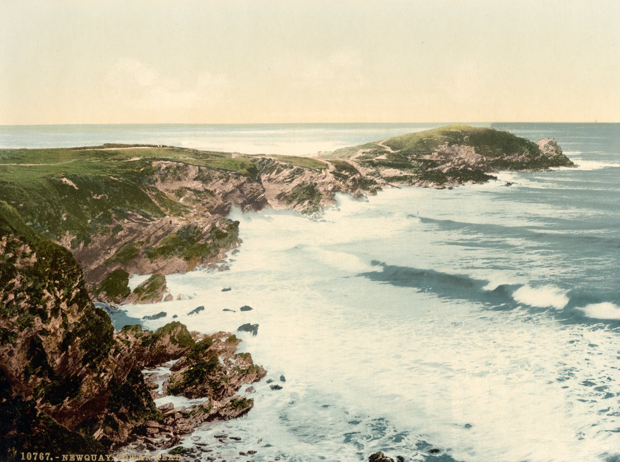 Towan Head, Newquay, Cornwall, England, Photochrome Print, ca. 1900 av Detroit Publishing Co.