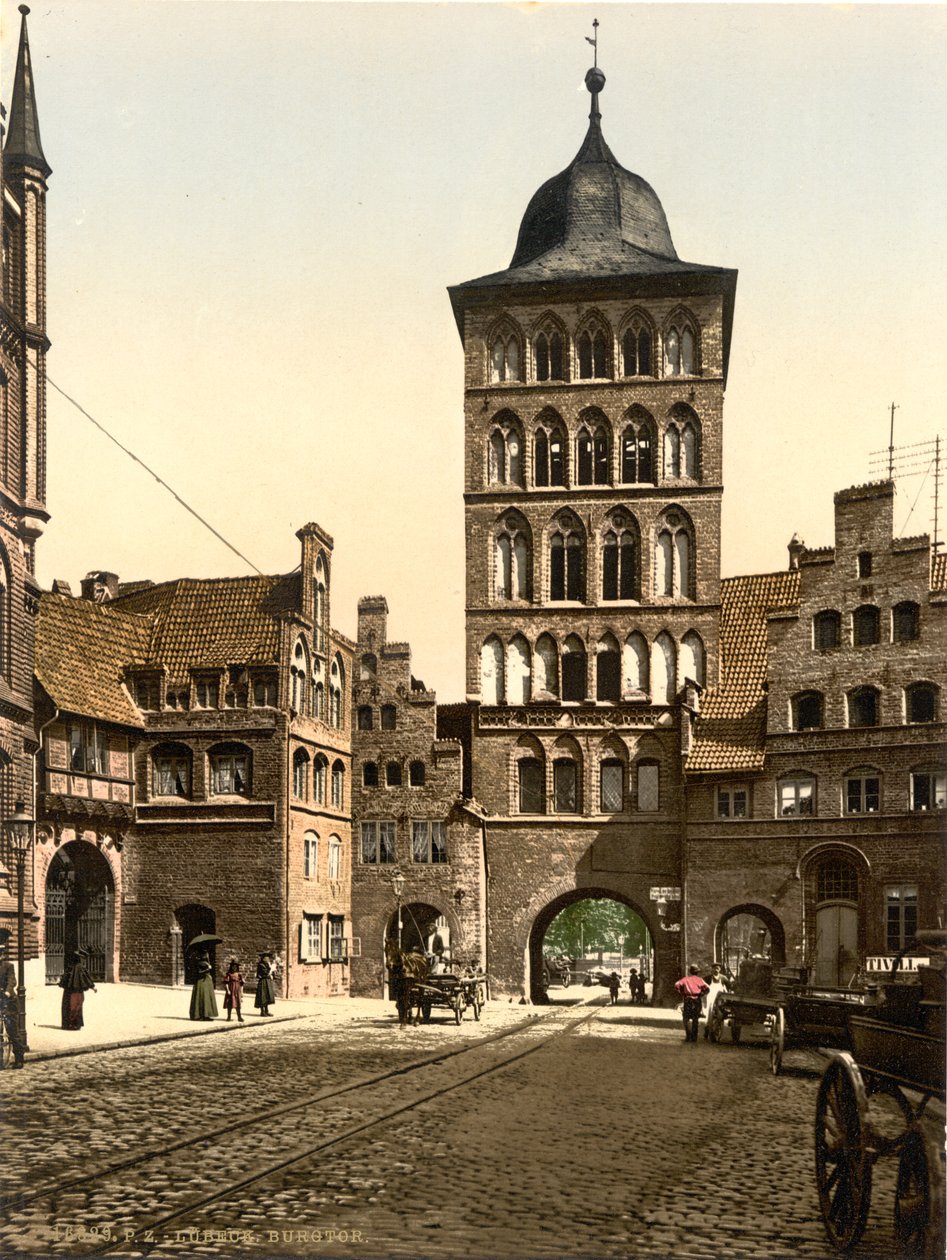 Tower Arch, Lubeck, Tyskland, ca. 1900 av Detroit Publishing Co.