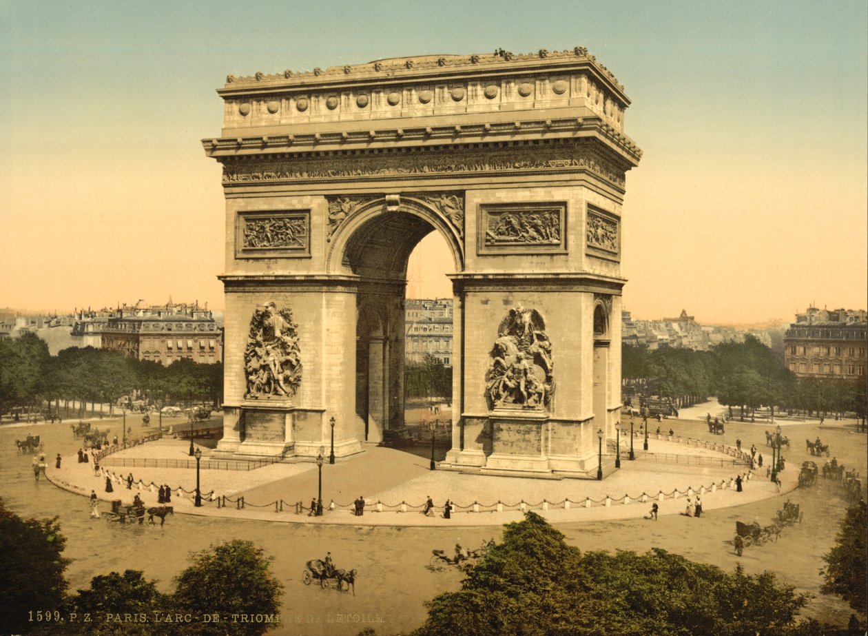 Triumfbuen, Paris, ca. 1890-1900 (fotokrom) av Detroit Publishing Co.