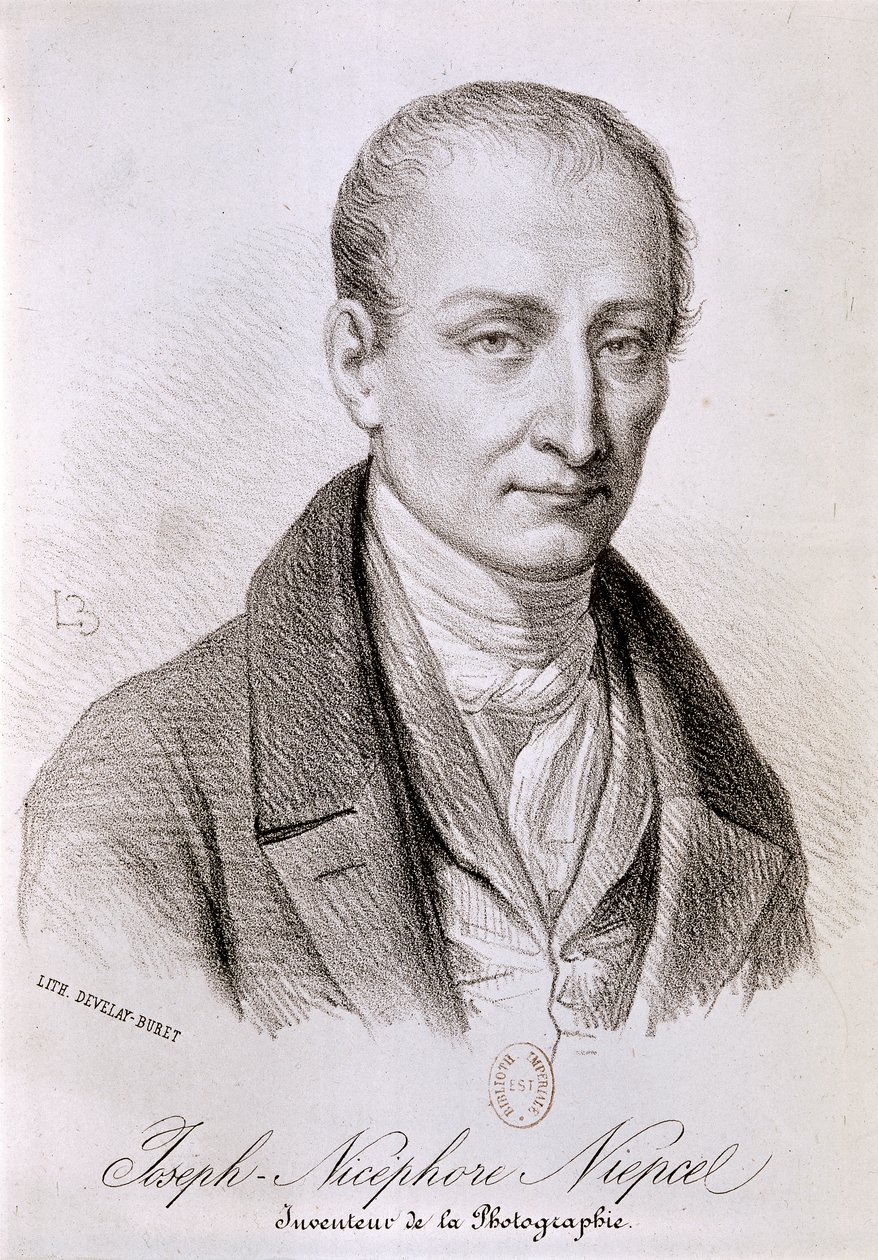 NIEPCE Joseph Nicéphore, fransk fysiker, oppfinner av fotografi: Portrett av Joseph Nicephore Niepce av Develay-Buret Develay-Buret