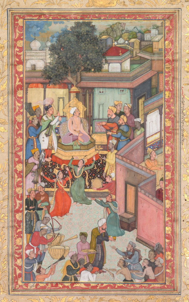 Omskjæringsseremoni for Akbars sønner, maleri 126 fra en Akbar-nama-bok av Akbar..., ca. 1602-3. av Dharam Das