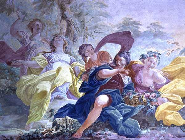 Mytologisk scene (fresko) av Diacinto (attr.) Fabbroni