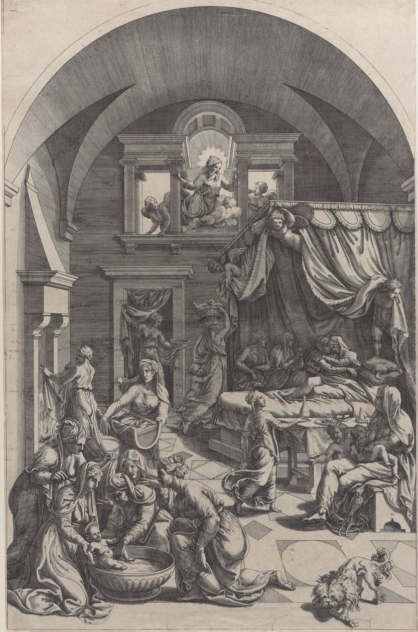 Fødsel av døperen Johannes, 1555-88. av Diana Mantuana