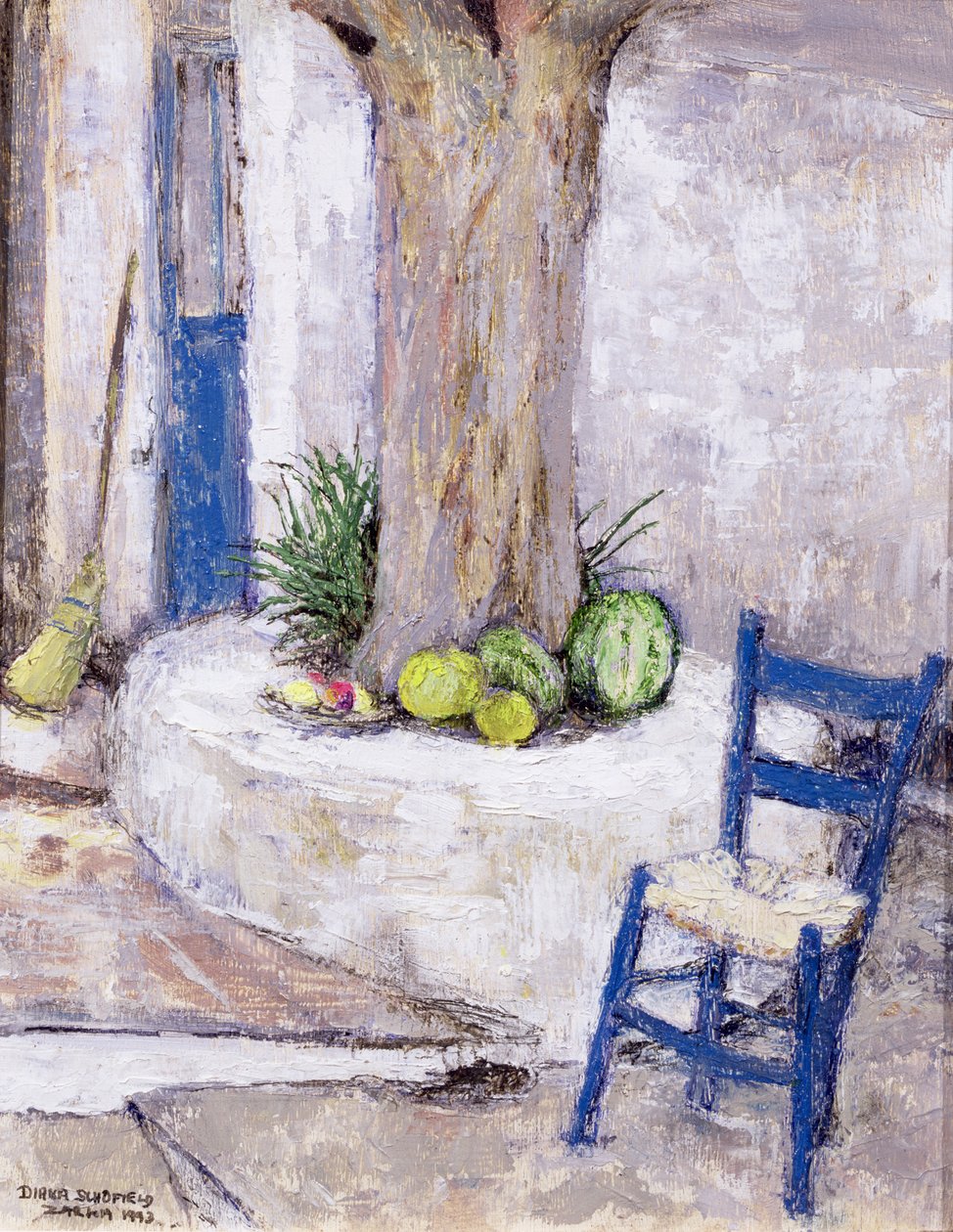 Blue Chair by the Tree, 1993 (styre) av Diana Schofield