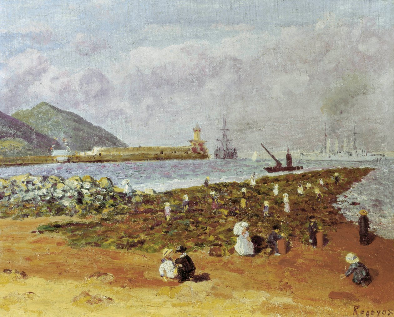 La escollera (Bryteren eller moloen). Maleri av Dario de Regoyos (1875-1913). Olje på lerret. Spansk impresjonisme. Monistrol-museet i Montserrat i Barcelona. av Diario or Dario de Regoyos y Valdes