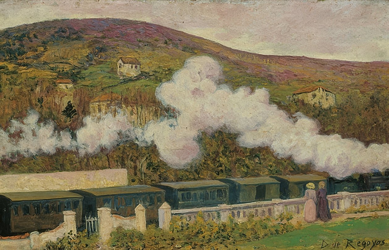 Et tog går forbi. 1902 av Diario or Dario de Regoyos y Valdes