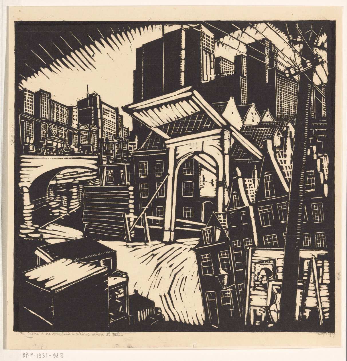 Den gamle og den nye byen (original tittel på objektet) av Dick Ket (signed by artist)