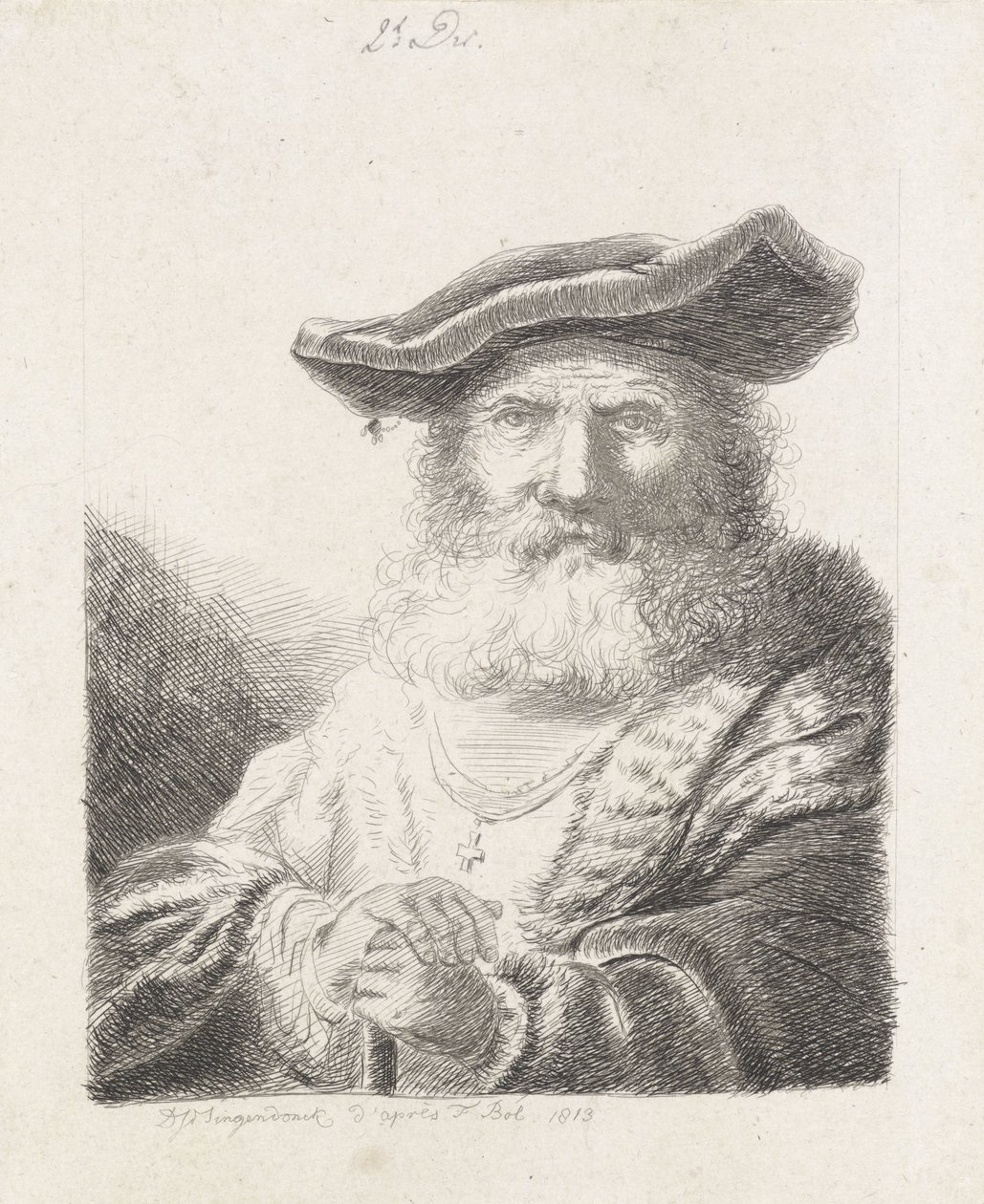 Gammel mann med beret av Diederik Jan Singendonck