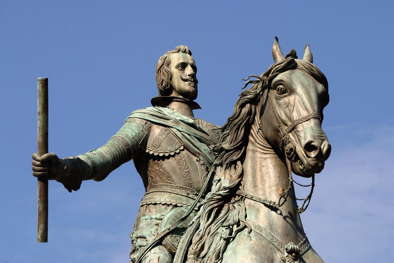 Rytterstatue av Filip IV (1605-65) konge av Spania, støpt i bronse av Tacca (bronse) (se også 195602, 53906 og 79531) av Diego Velázquez