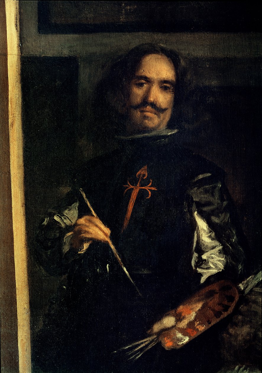 Las Meninas eller The Family of Philip IV, detalj av kunstneren ved staffeli, ca. 1656 (se 405) av Diego Velázquez