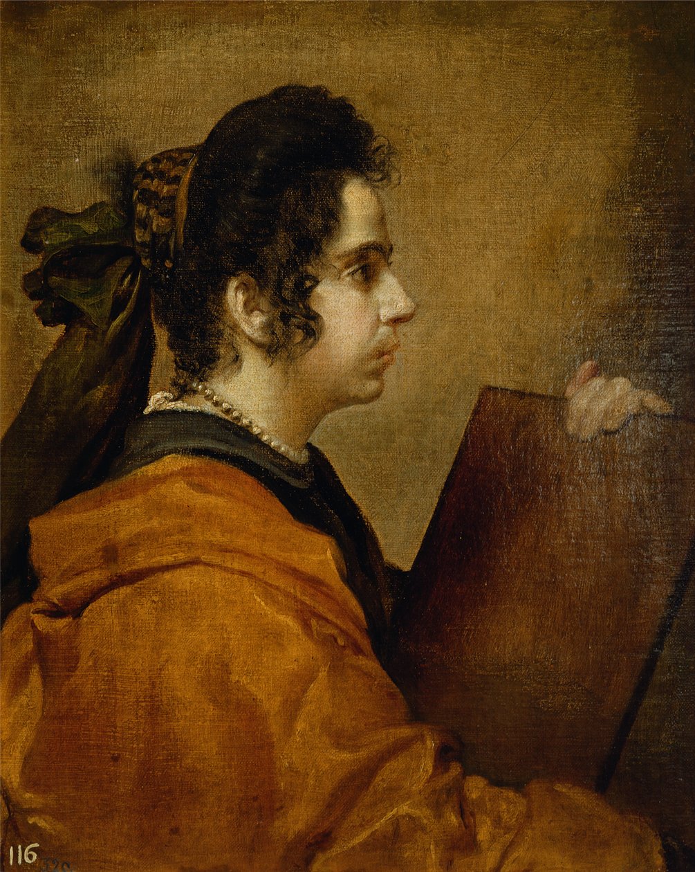 Portrett antas å være Juana Pacheco som sibylle av Diego Velázquez