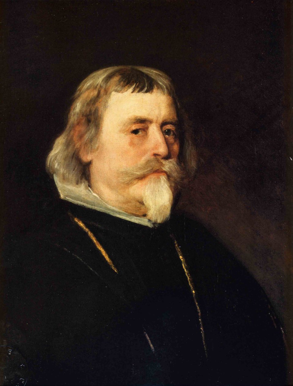 Portrett av en gammel herre med gullkjede og bestillerkors, detalj av Diego Velázquez