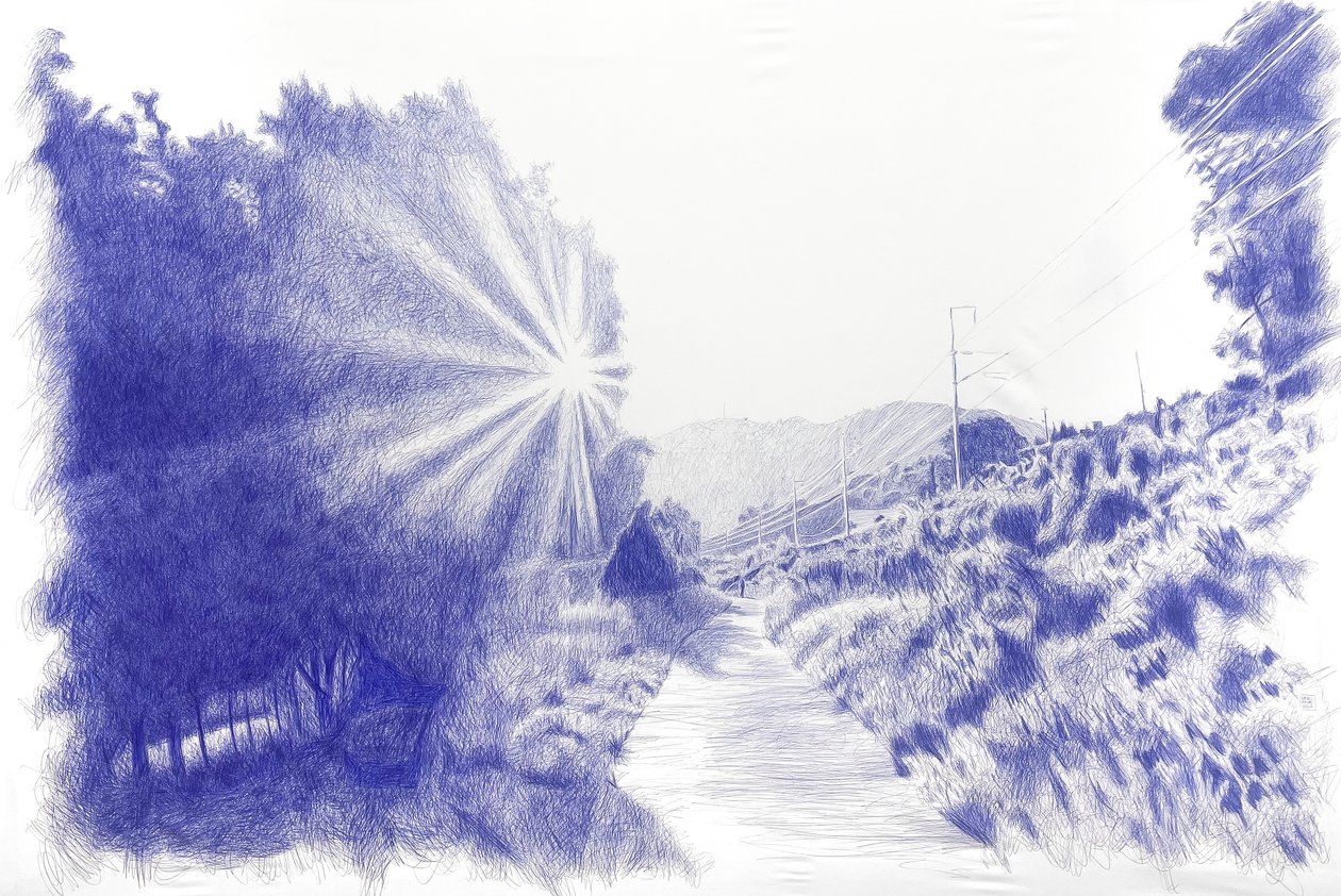 Contraluz 1, 2023 (blekk på lerret) av Diego Beyro