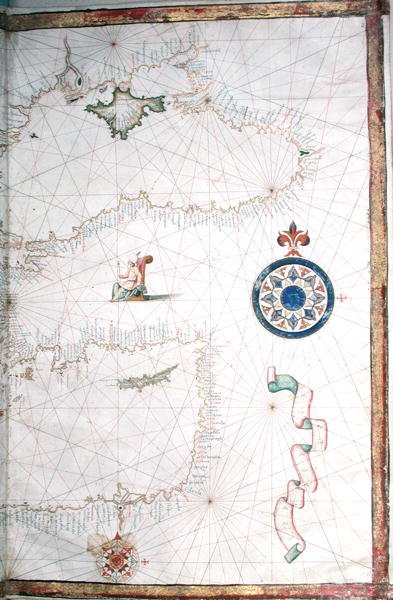 Tyrkia, Det kaspiske hav og Kypros, detalj fra et ordatlas, 1565 av Diego Homem