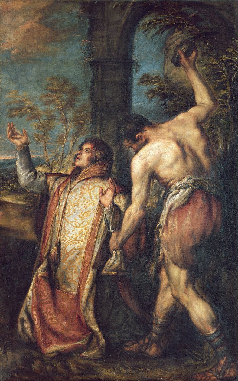 St. Stefans martyrium av Diego Polo