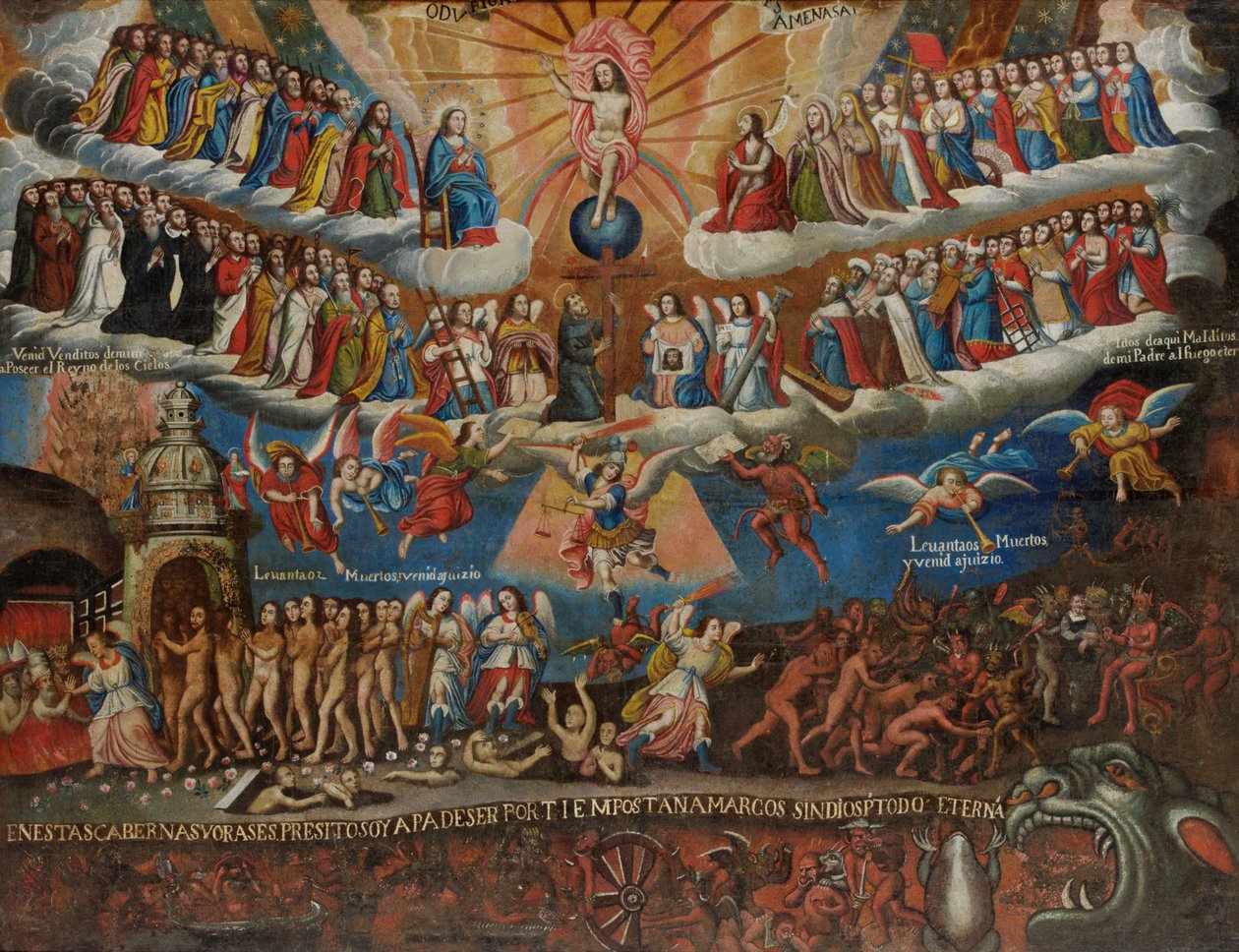 The Last Judgement, Cuzco School, slutten av 1600-tallet av Diego Quispe Tito
