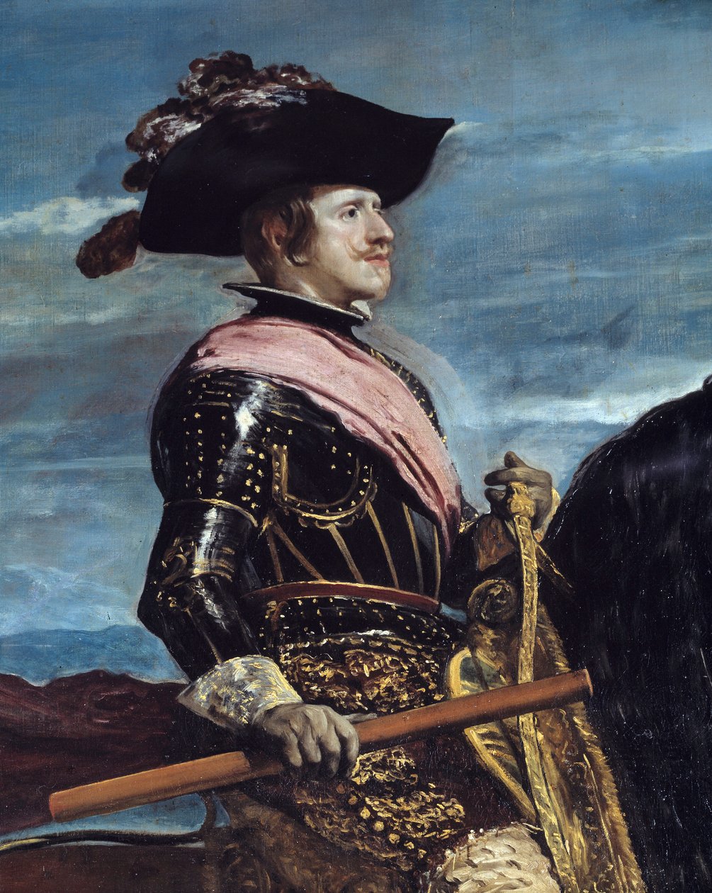 Rytterportrett av kong Filip IV (1605-1665) Detalj. Maleri av Diego Rodriguez de Silva y Velasquez (1599-1660) av Diego Velázquez