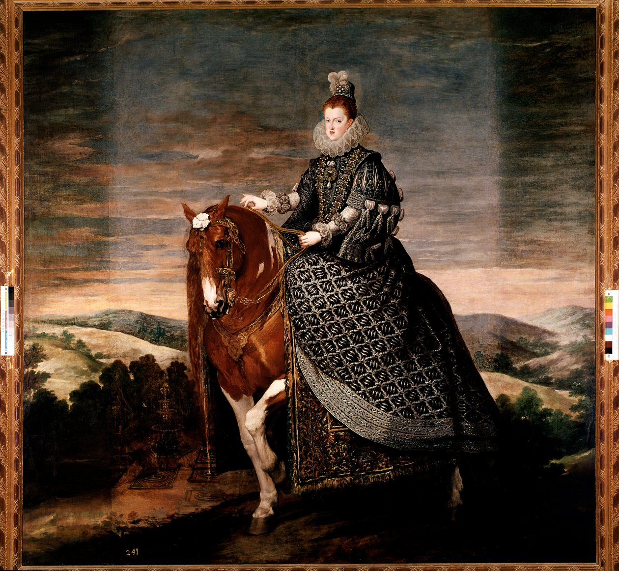Ridesportrett av dronning Margarita av Østerrike (olje på lerret av Diego Velázquez