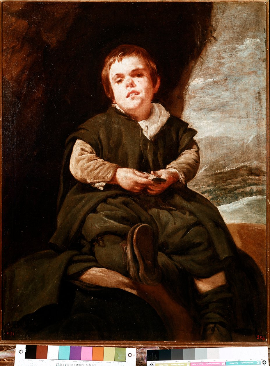Portrett av Don Francisco Lezcano, dverg av domstolen i Spania (olje på lerret av Diego Velázquez