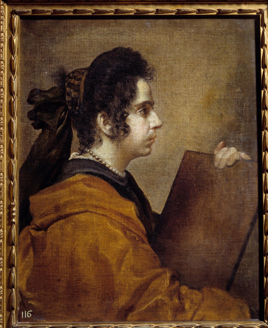 Portrett av Juana Pacheco i Sibyl. Juana Pacheco, datter av maleren Francisco Pacheco (1564-1654) og fremtidig kone til Diego Velasquez. Maleri av Diego Rodriguez de Silva y Velasquez (1599-1660) av Diego Velázquez