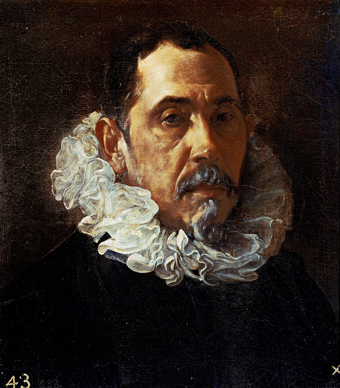 Portrett av mannen (Francisco Pacheco?), C.1620 (olje på lerret) av Diego Rodriguez de Silva y Velazquez