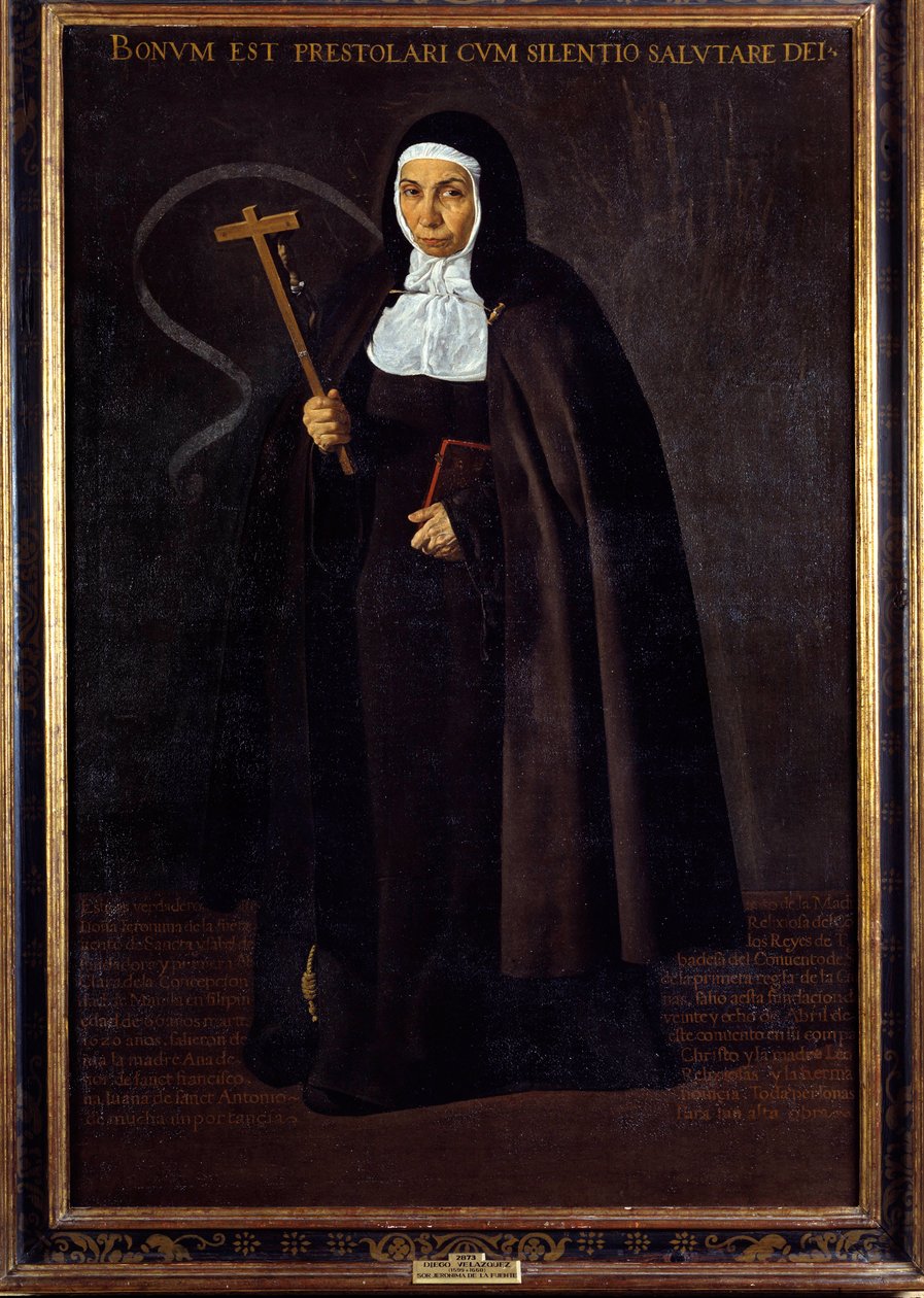 Portrett av mor Jeronima de la Fuente. Maleri av Diego Rodriguez de Silva y Velasquez (1599-1660) av Diego Velázquez