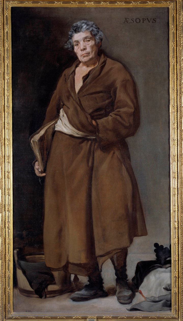 Portrett av den greske forfatteren Esope (Esop eller Esop, 600-tallet f.Kr.) som oppfant fabelmaleriet av Diego Rodriguez de Silva y Velasquez (1599-1660) av Diego Velázquez