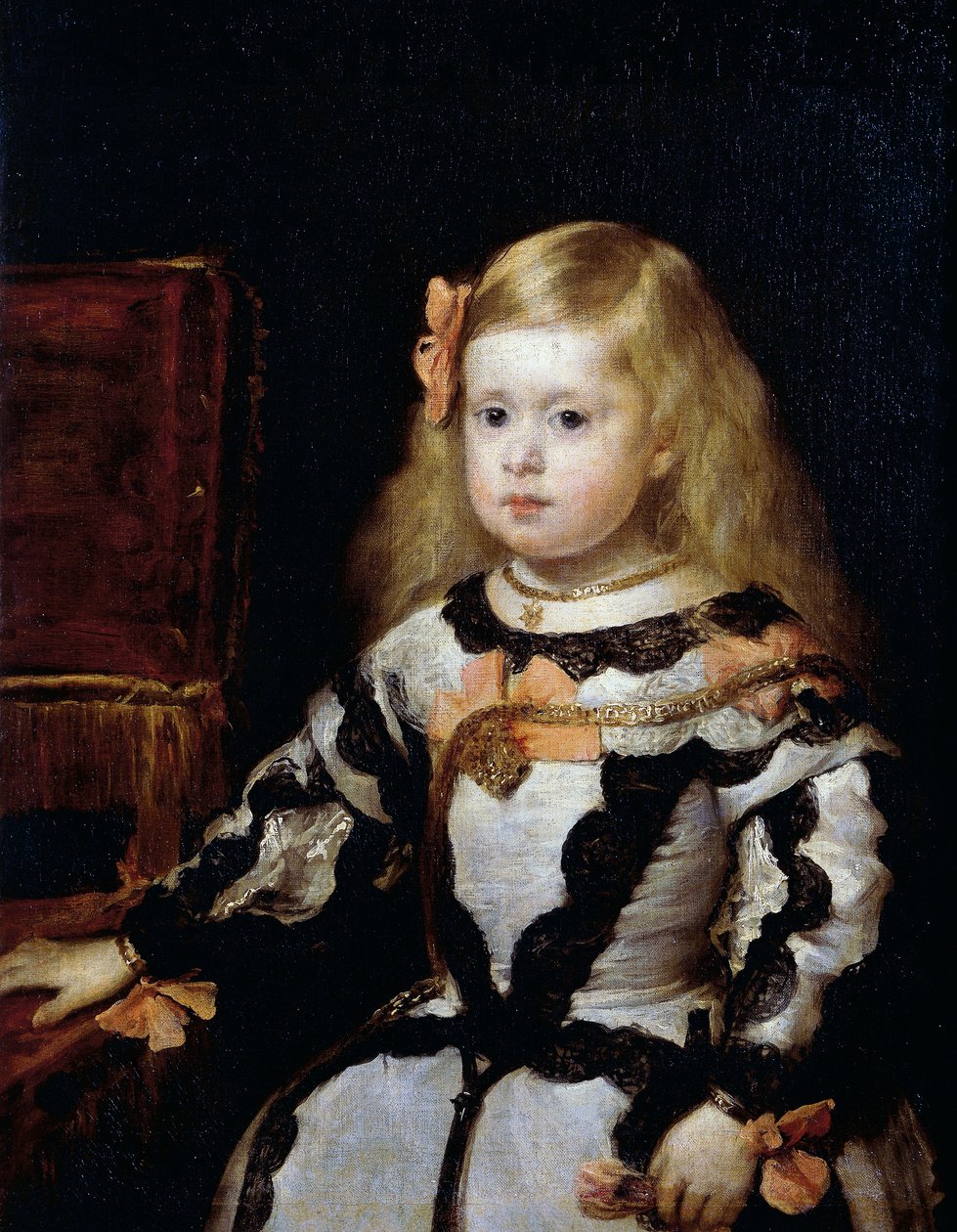 Portrett av Infanta Margarita (1651-1673) datter av kong Filip IV av Spania og hans andre kone Mariana av Østerrike av Diego Velázquez