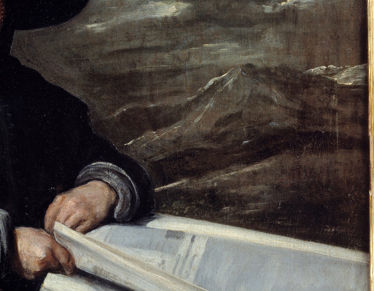 Portrett av narren Diego de Acedo sier fetter Detail. Maleri av Diego Rodriguez de Silva og Velasquez (1599-1660) av Diego Velázquez