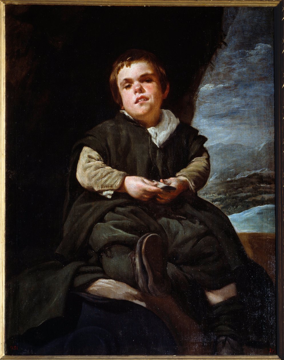 Portrett av narren Francisco Lezcano, sa barnet til Vallecas. Maleri av Diego Velasquez (Velazquez av Diego Velázquez