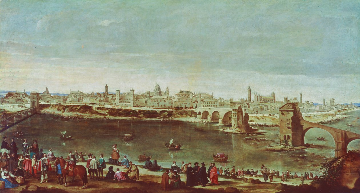 Utsikt over Zaragoza av Diego Rodriguez de Silva y Velazquez