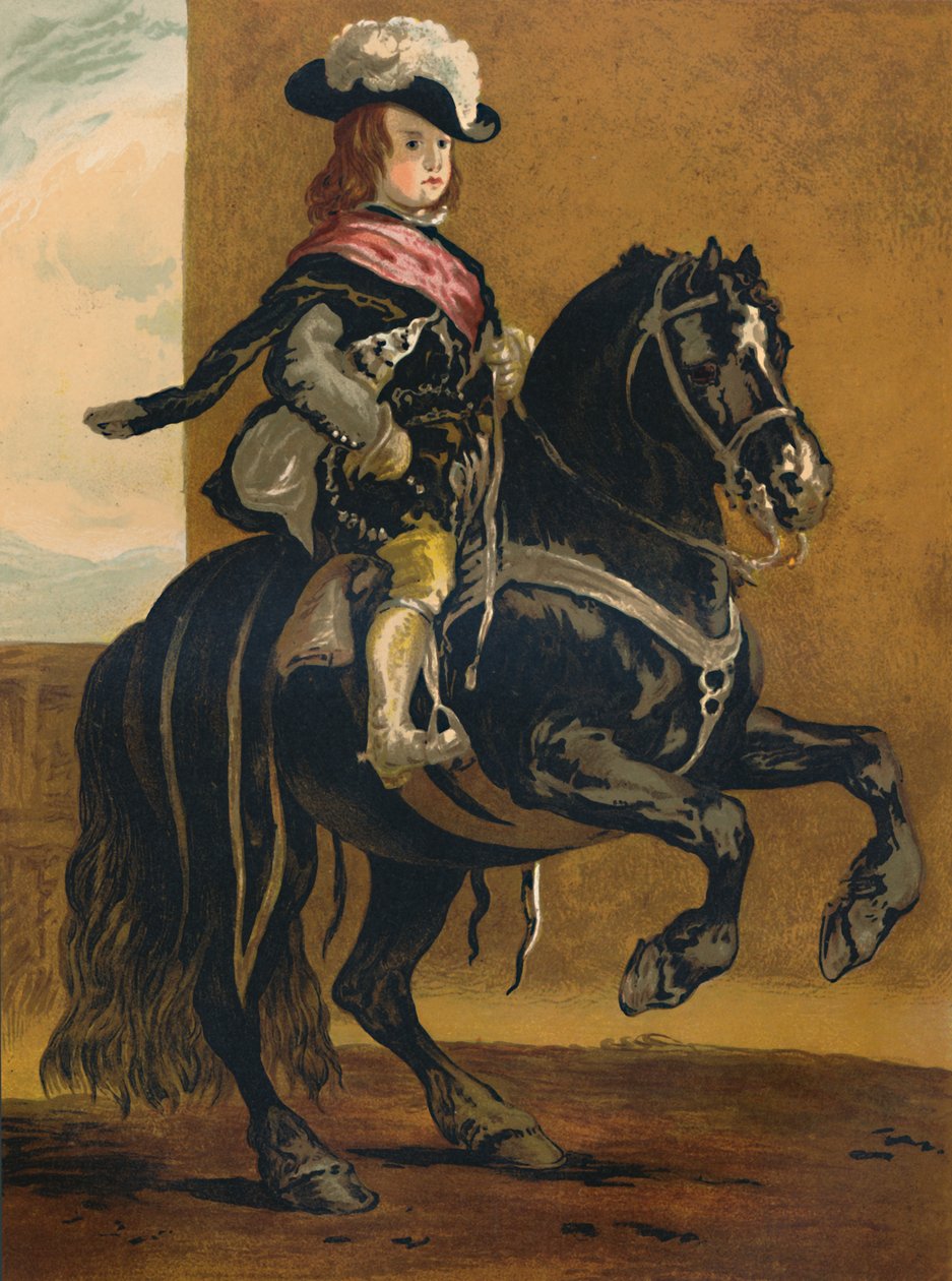 En elev fra La Haute Ecole - Don Balthazar, Spedbarn fra Spania, c1640, c1879. av Diego Velázquez