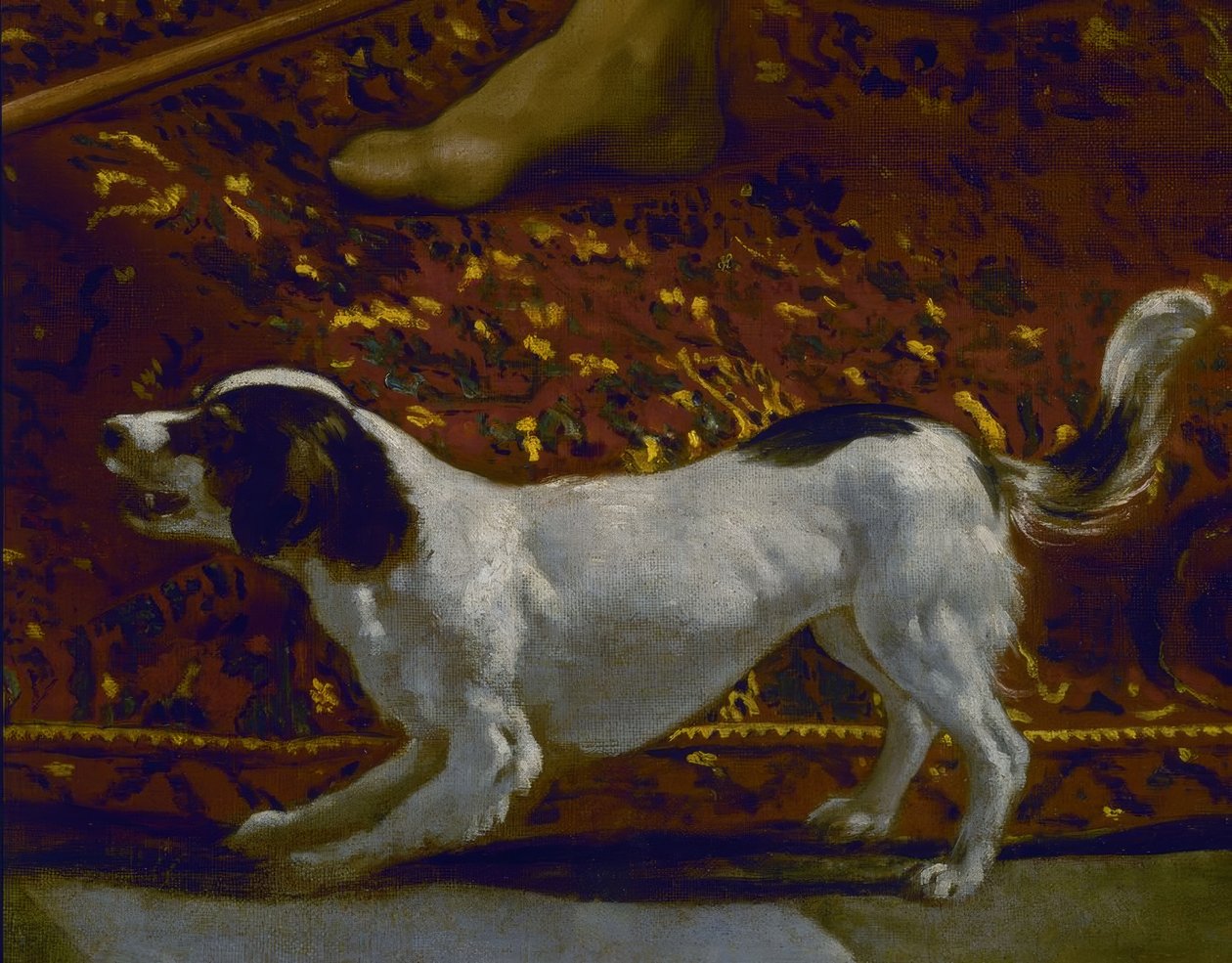 LA TUNICA DE JOSE - DETALJER OM HUNDEN - 1600-TALLET - SPANSK BAROKK - RESTAURERT I 1989 - Sett 7331 av Diego Velázquez