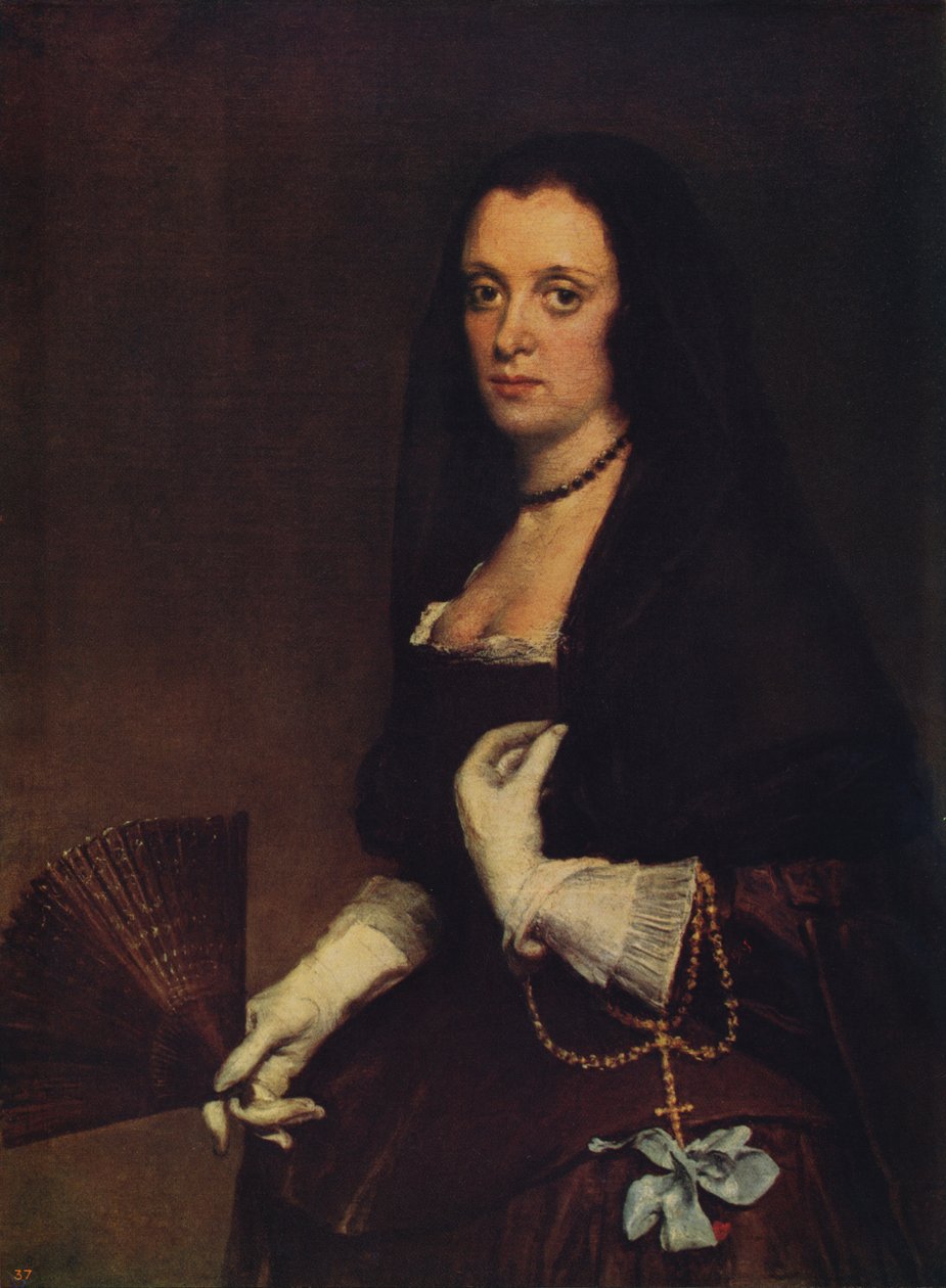 Dame med en vifte, c1638-1639, c1915 av Diego Velázquez